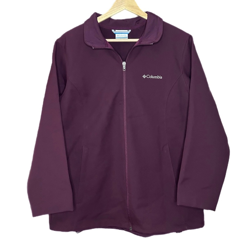 Columbia Womens Kruser Ridge II Softshell Jacket Large Burgundy Fleece Lined